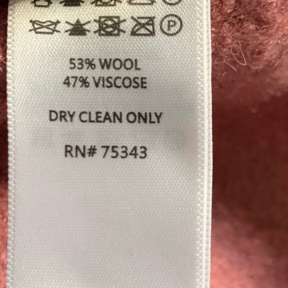 Max Studio Pink Wool Blend Long Line Zip Down Jacket Blazer Size Large - Picture 12 of 12